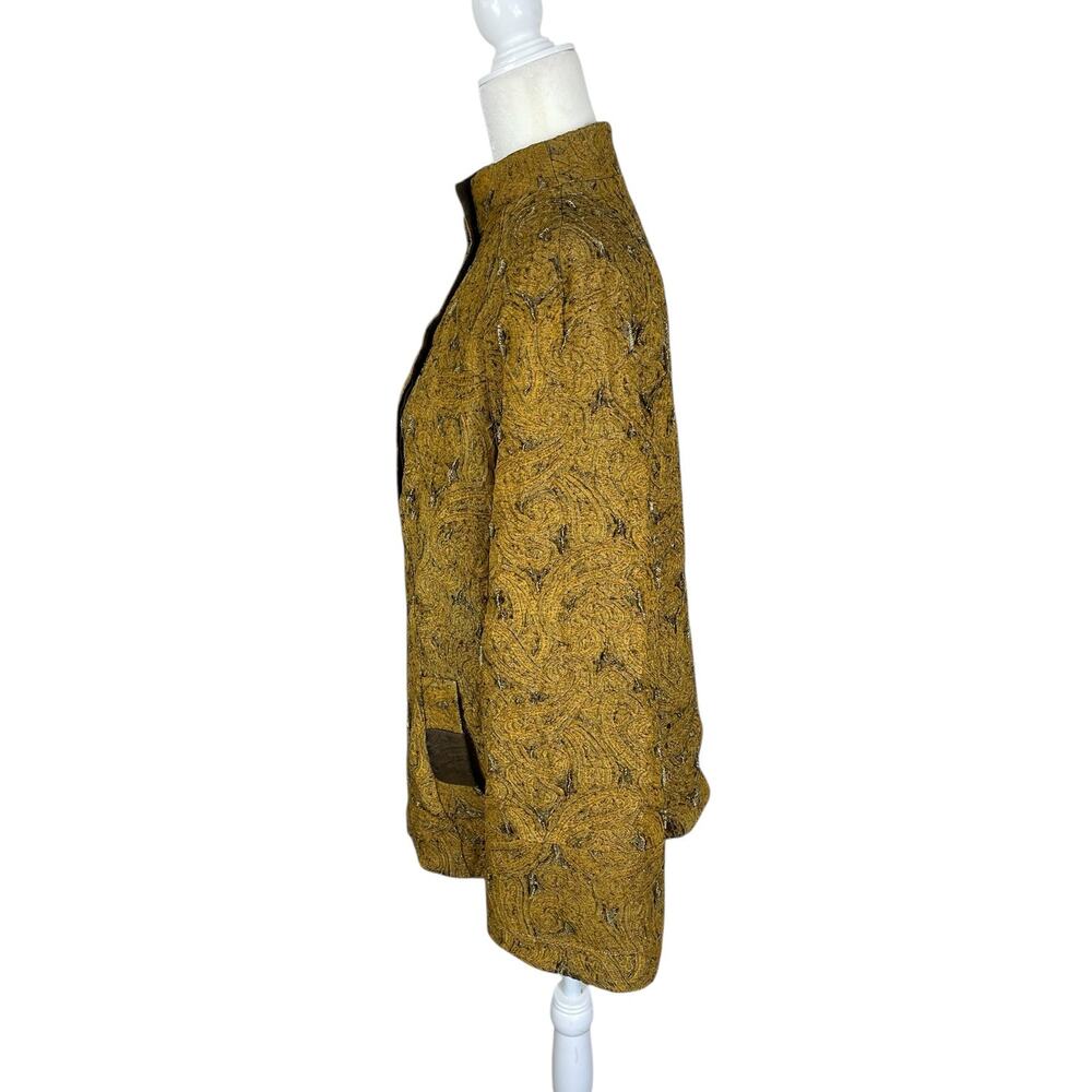 Rena Lange Silk Blend Brocade Paisley Swing Jacket Size Large Lagenlook Artsy - Picture 5 of 13